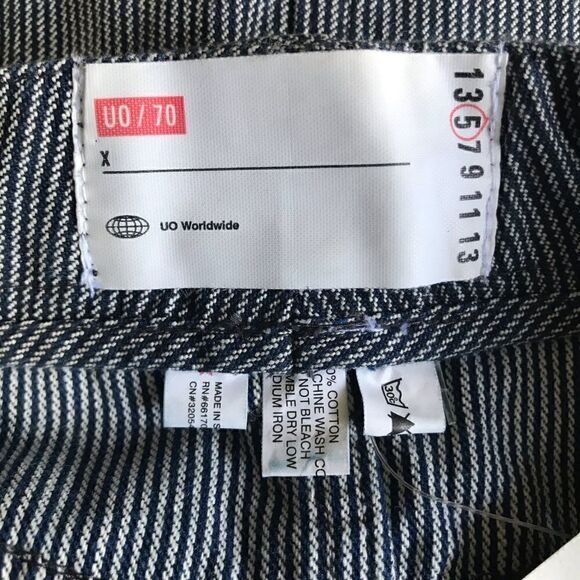 NWT Urban Outfitters Blue Pinstripe Lace Tie Skirt - Picture 6 of 7